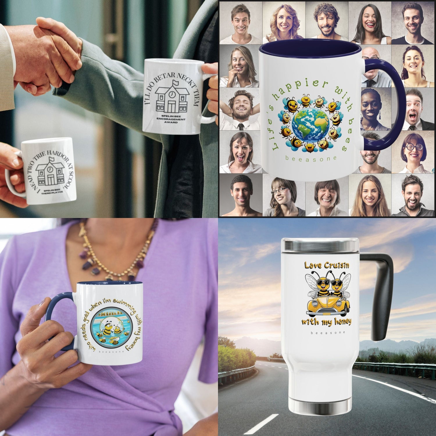 Mugs including our new range of travel mugs