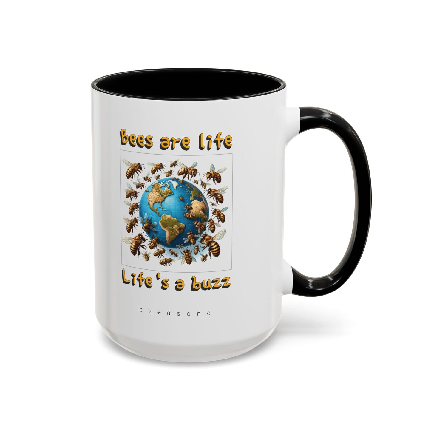 Bees are life beeasone Hot Chocolate or Coffee Mug 11oz (325mls) or 15oz (443mls)