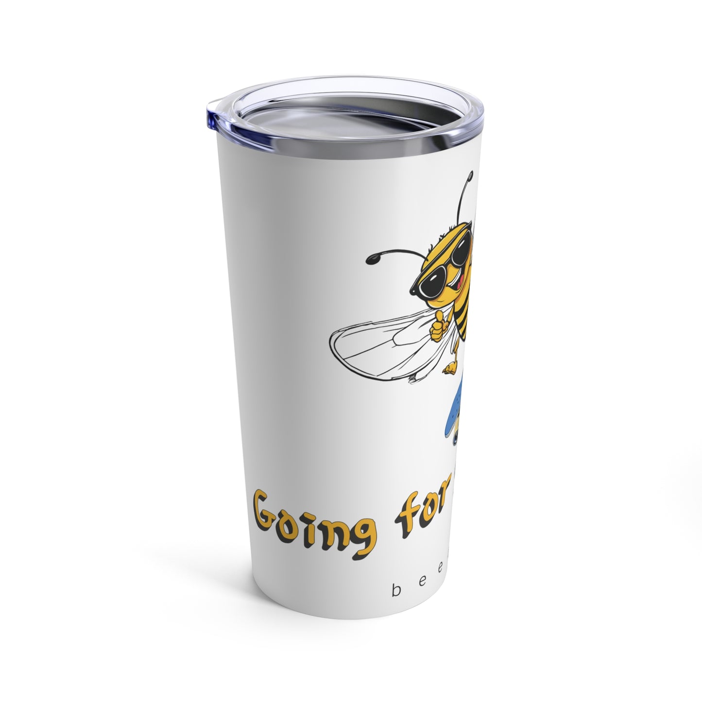 Going for gold is a buzz beeasone Tumbler 20oz - blue skateboard