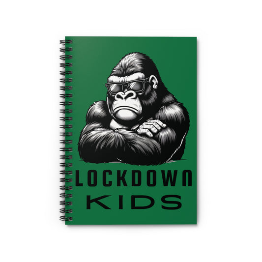 Lockdown Kids spiral note book - Gorilla - Dark Green