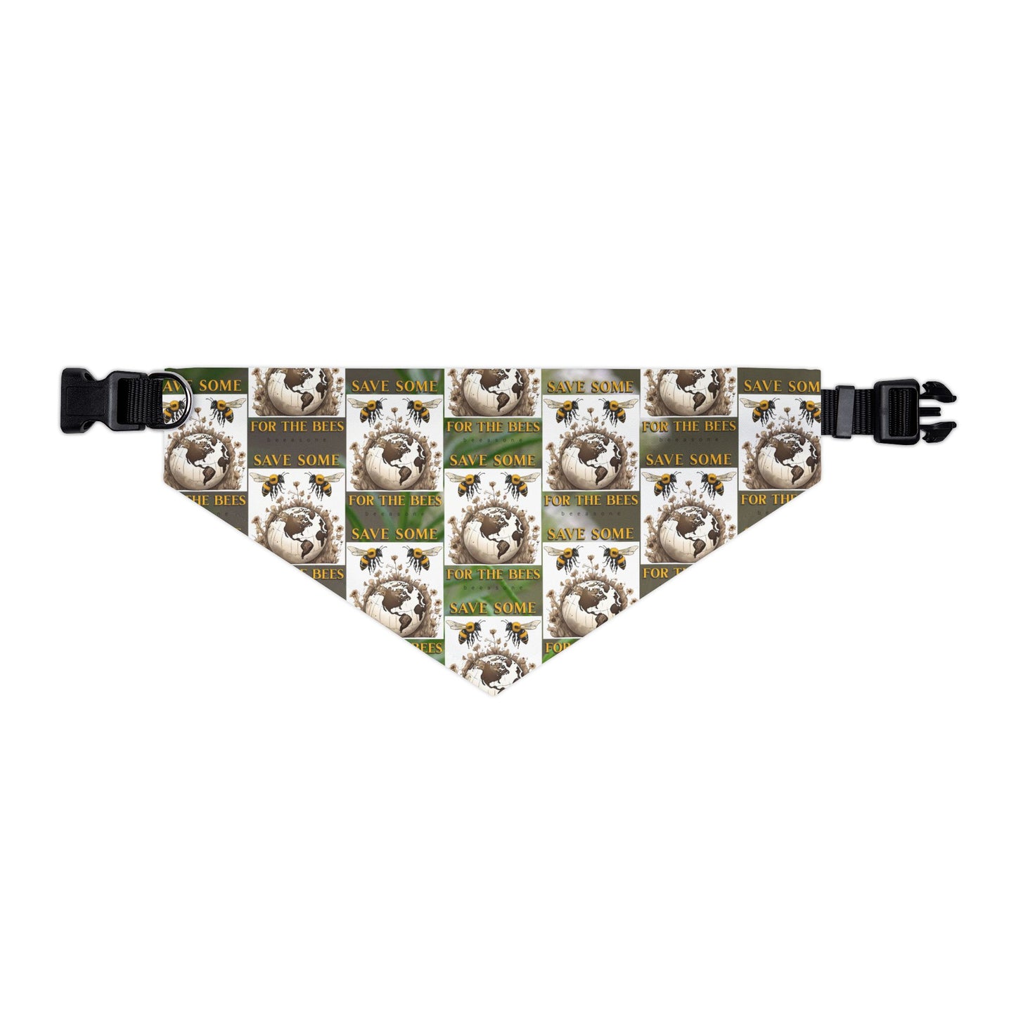 Sophisticated planet loving dog, cat, or ferret pet bandana collar - includes adjustable buckle up black collar