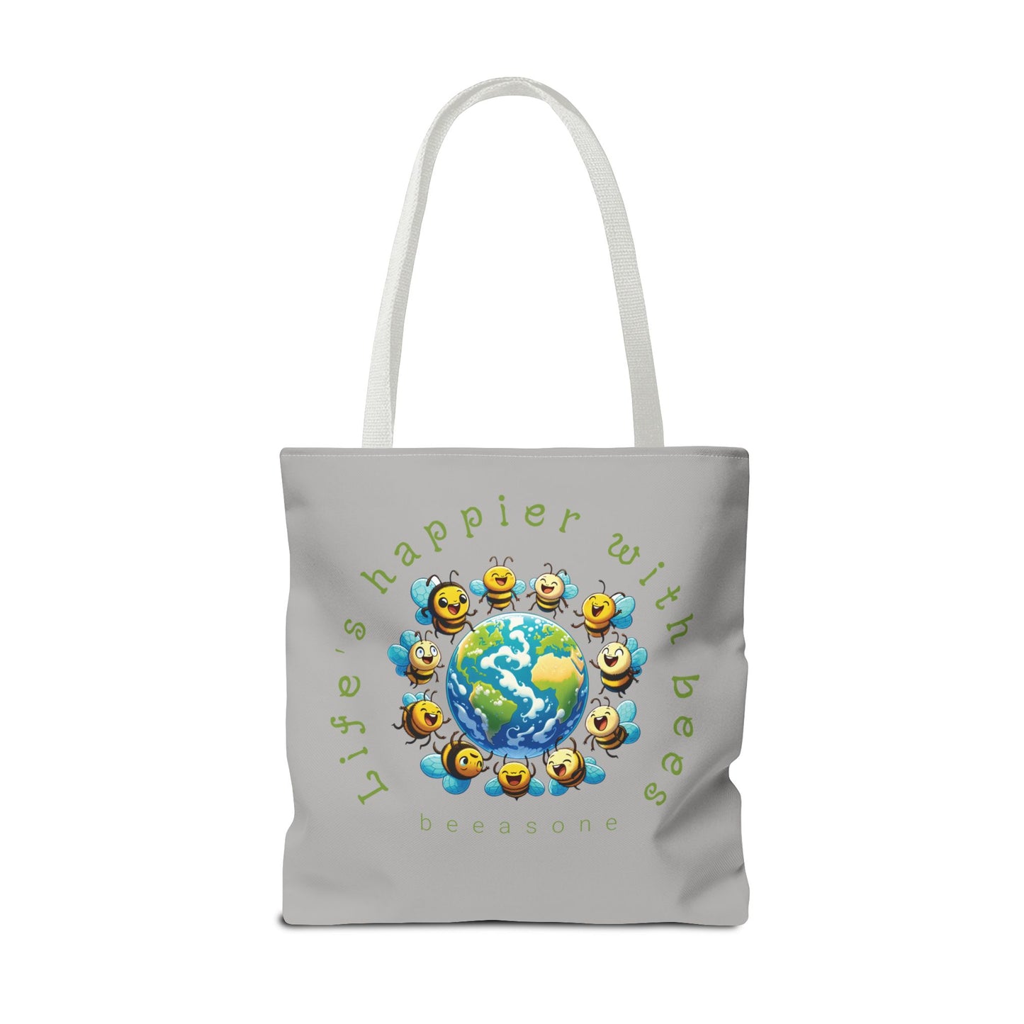 Life's happier with bees beeasone Tote Bag