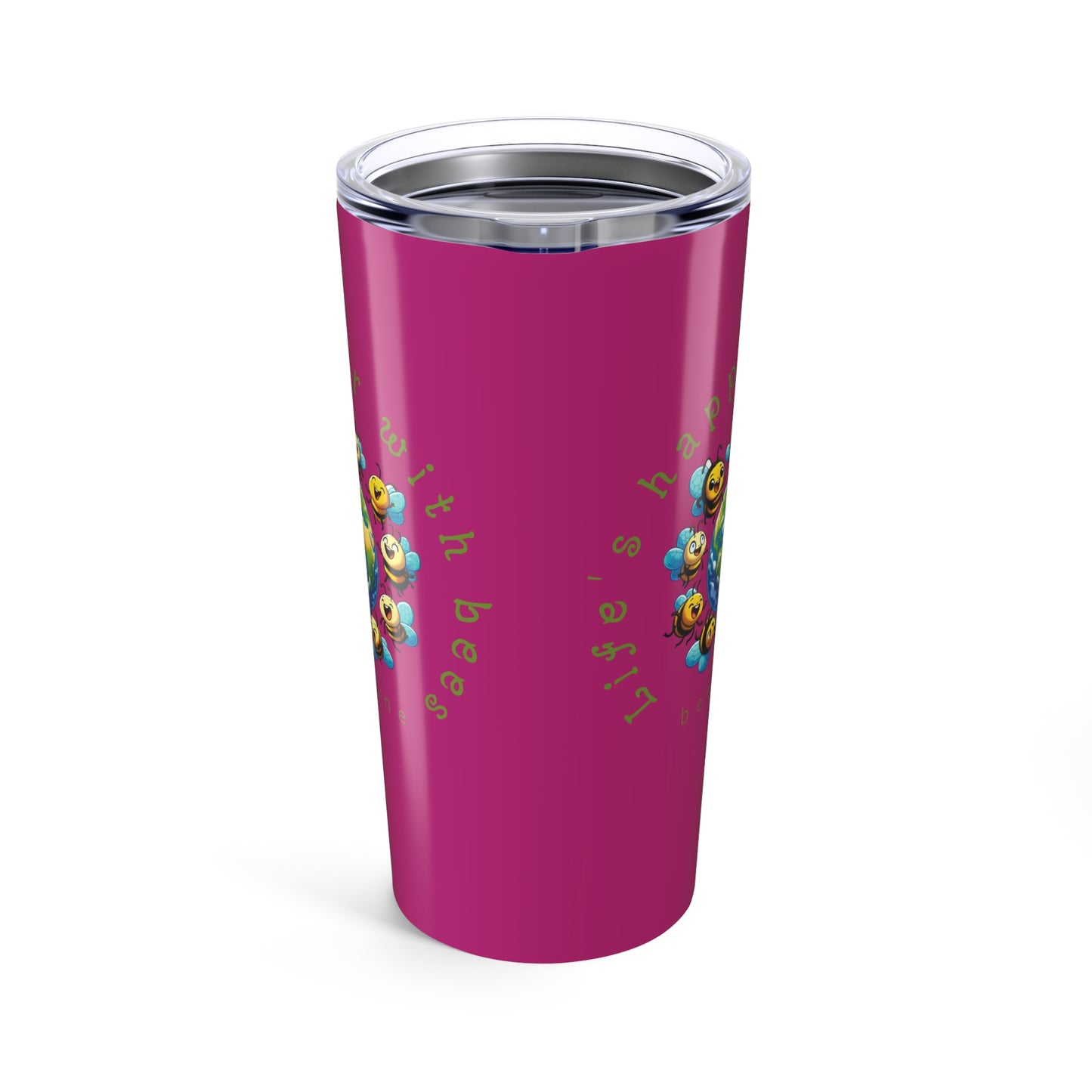 Life's happier with bees Tumbler 20oz from beeasone