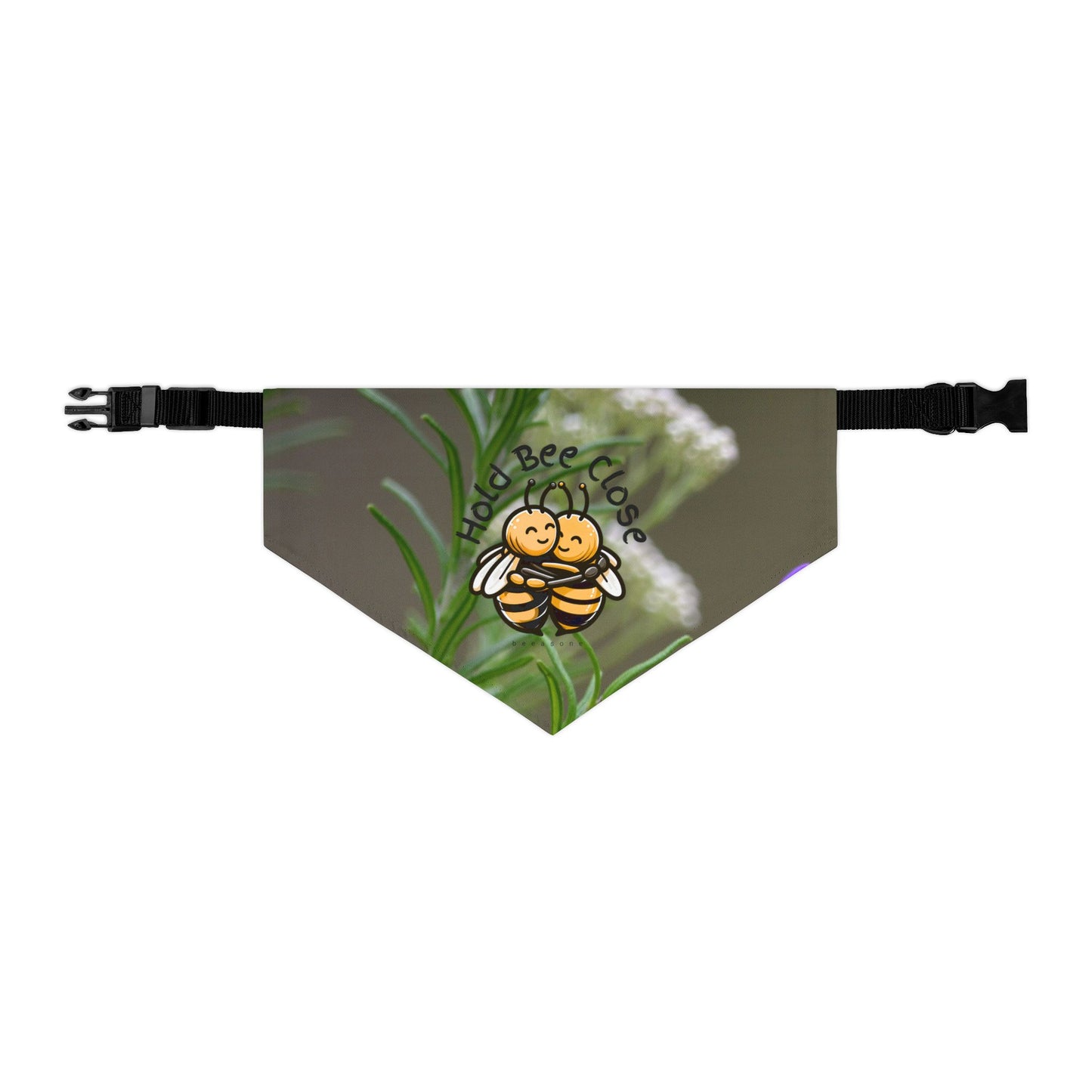 Hold bee close special couple's bandana collar for their fluffy bundle of joy (Includes adjustable buckle up black collar)