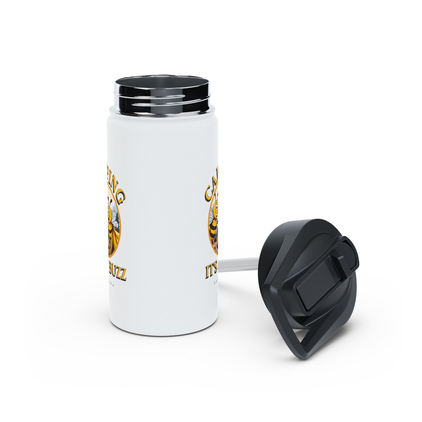 Camping it's a buzz beeasone stainless steel body Water Bottle with polypropylene lid BPA free tumbler
