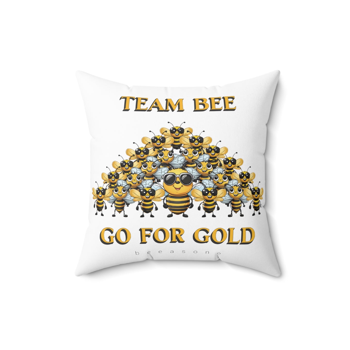 Team bee go for gold beeasone square cushion / Pillow