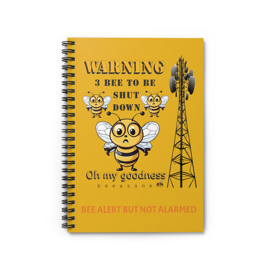 WARNING  3B Shutdown beeasone Spiral Notebook - Ruled Line. 118 page (59 sheets)   6" x 8" (15.2 x 20.3 cm) Yellow
