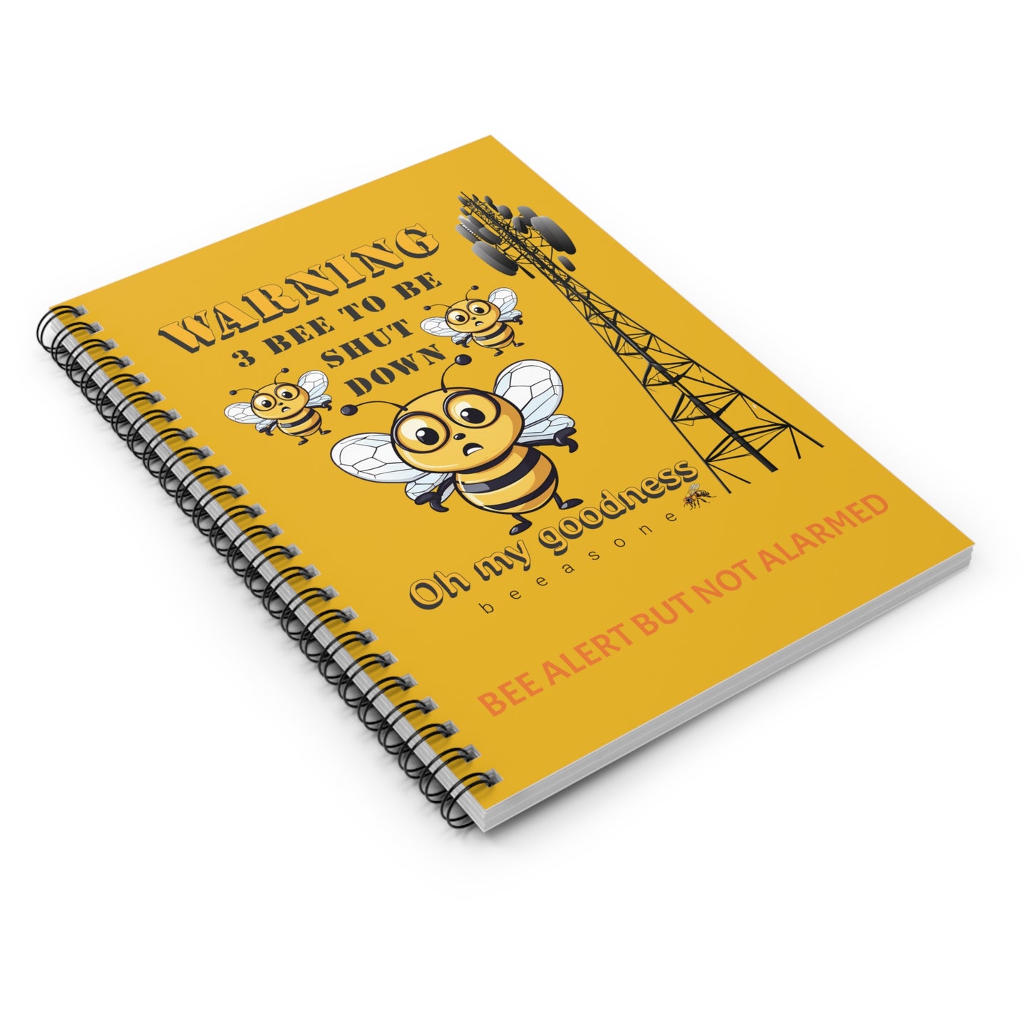 WARNING 3B Shutdown beeasone Spiral Notebook - Ruled Line. 118 page (59 sheets) 6" x 8" (15.2 x 20.3 cm) Yellow