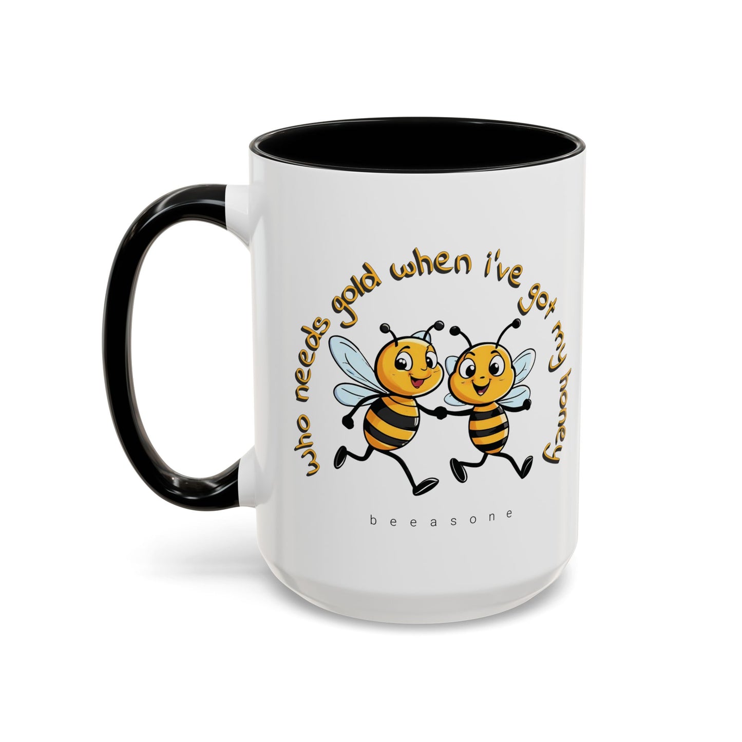 Running with your honey Gold beeasone Hot Chocolate or Coffee Mug 11oz (325mls) or 15oz (443mls)