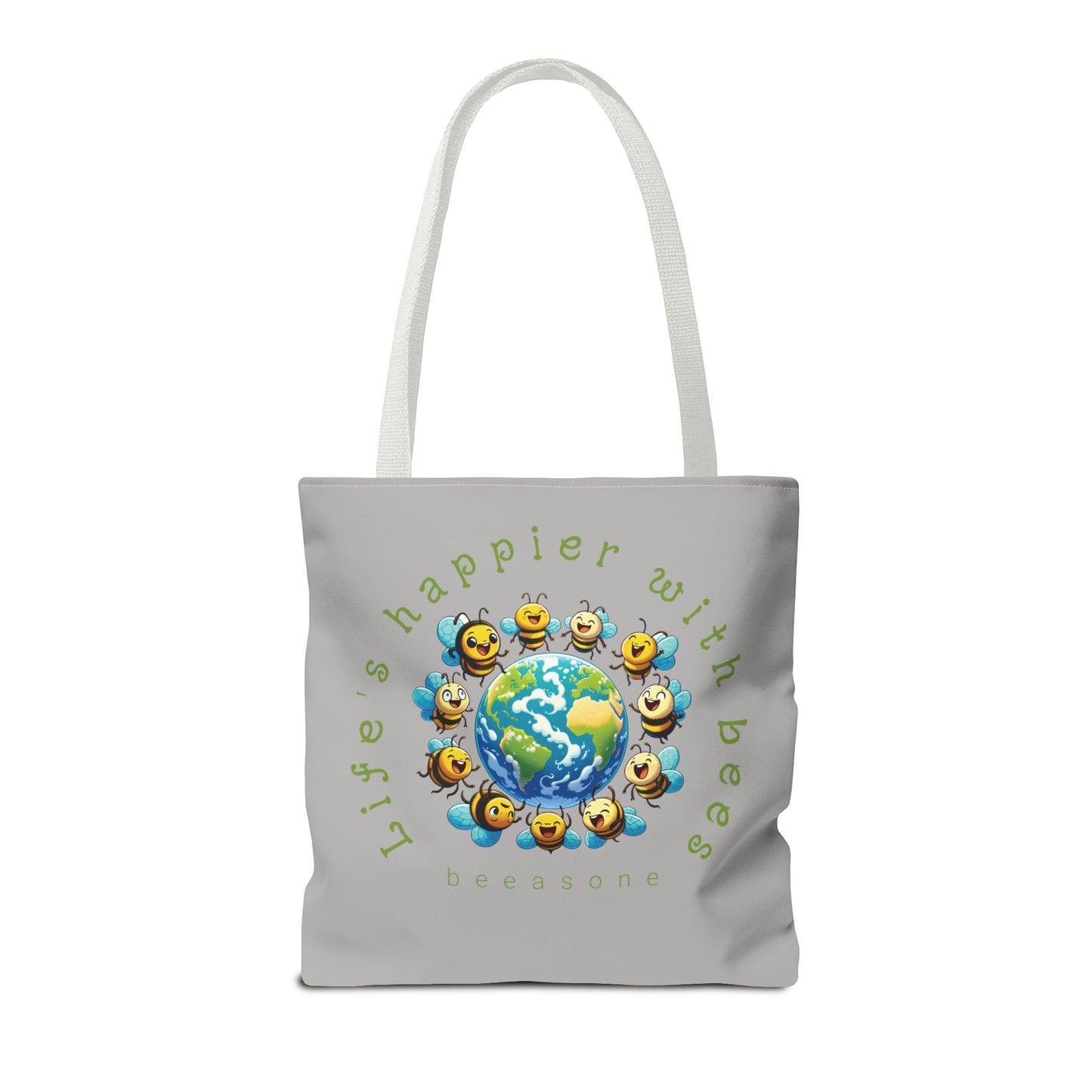 Life's happier with bees beeasone Tote Bag