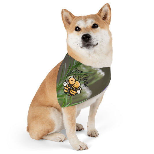 Hold bee close special couple's bandana collar for their fluffy bundle of joy (Includes adjustable buckle up black collar)