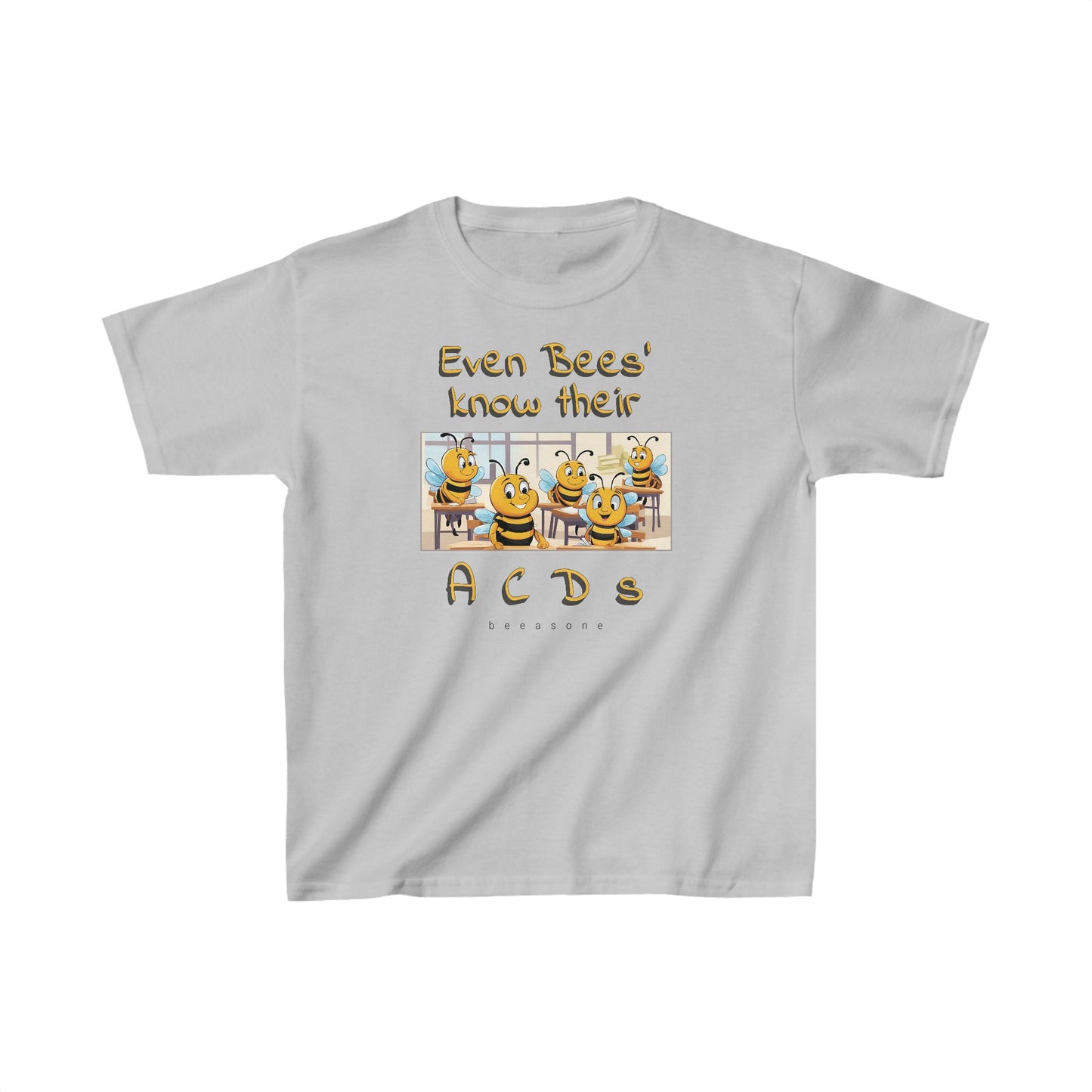 Even bees know their A C D s beeasone Kids tee - Heavy Cotton™ Tee available in 6 colors and diff sizes