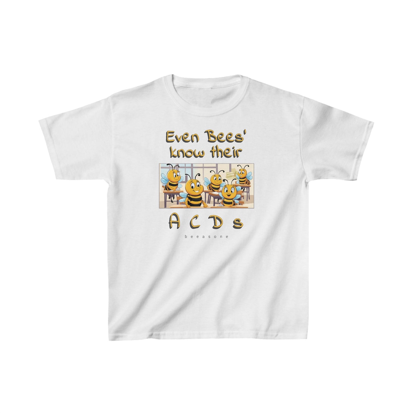 Even bees know their A C D s beeasone Kids tee - Heavy Cotton™ Tee available in 6 colors and diff sizes