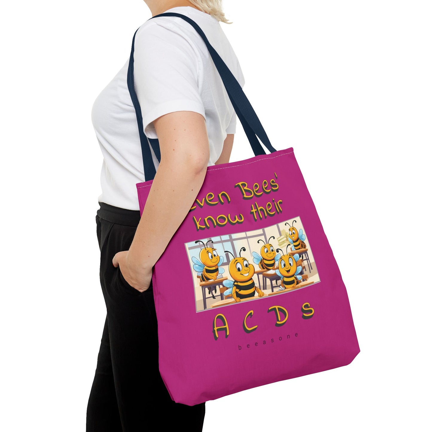 Even bees know their A C D s beeasone stylish pinke Tote Bag Special Spelling Bee Promotion