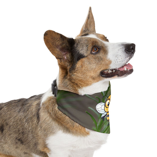 beeasone bee pet bandana collar supporting their best friend, the bees - includes adjustable buckle up black collar