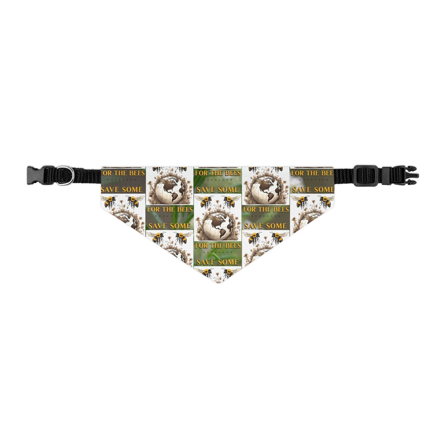 Sophisticated planet loving dog, cat, or ferret pet bandana collar - includes adjustable buckle up black collar