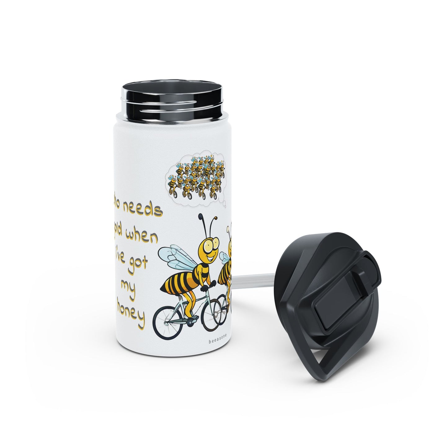 Who needs gold when i've got my honey beeasone Cycling stainless steel body Water Bottle with polypropylene lid BPA free tumbler Special edition