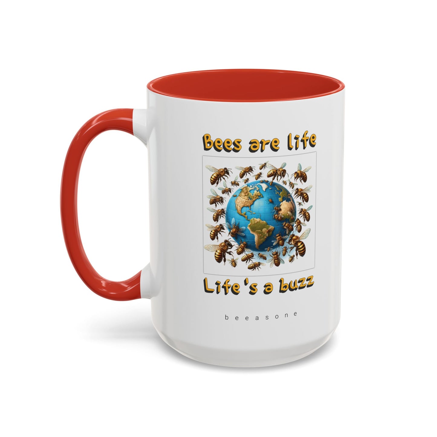 Bees are life beeasone Hot Chocolate or Coffee Mug 11oz (325mls) or 15oz (443mls)