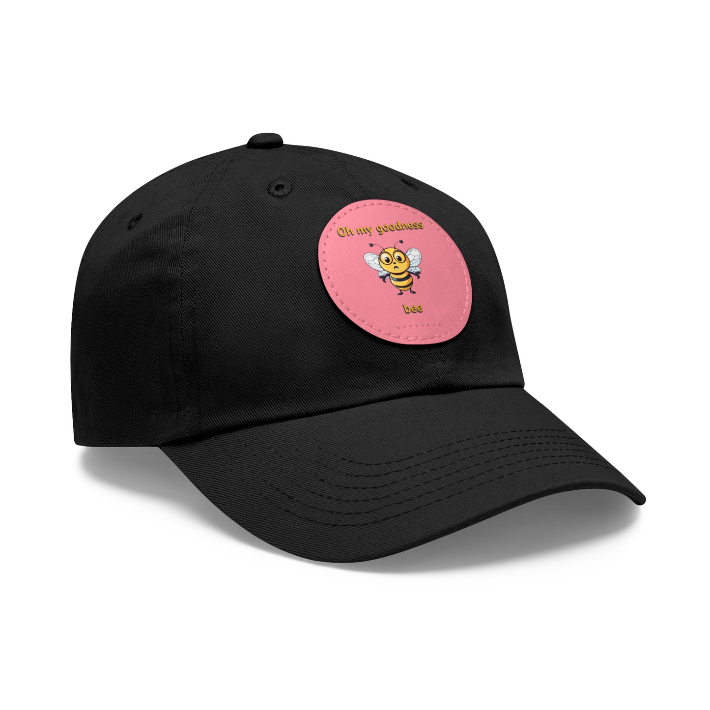 Oh my goodness bee beeasone Hat with round leather patch