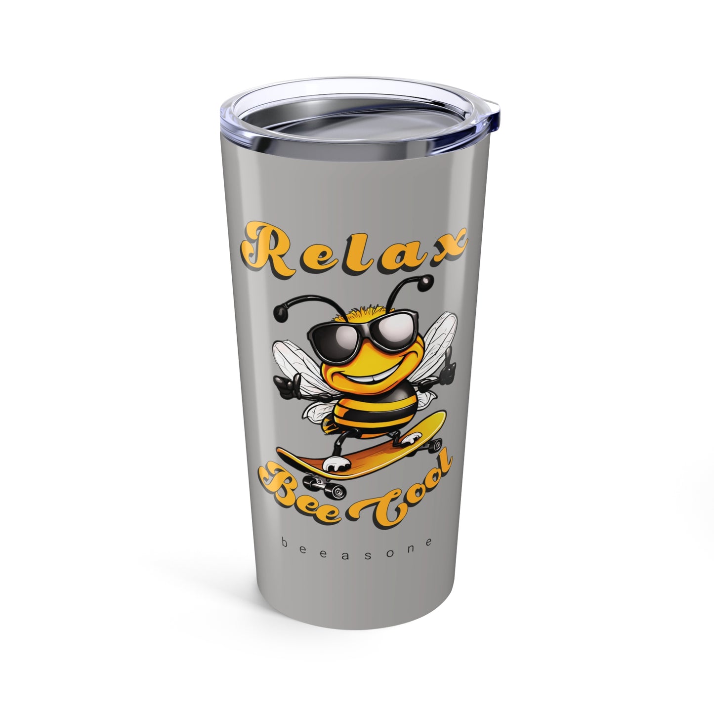 Relax bee cool tumbler 20oz from beeasone. Standard 20oz size with double-wall insulation
