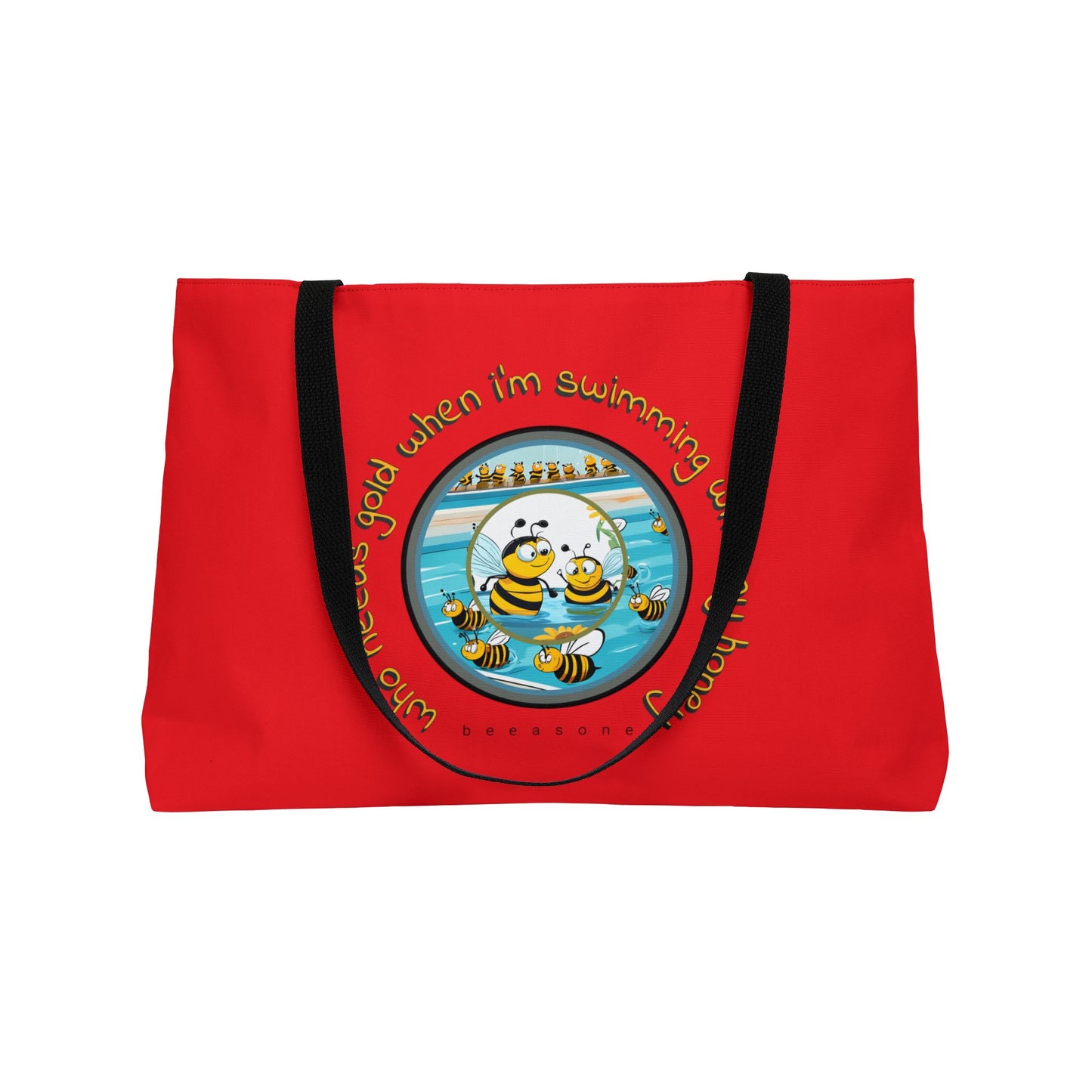 Swimming beeasone tote bag red - great pool or beach bag