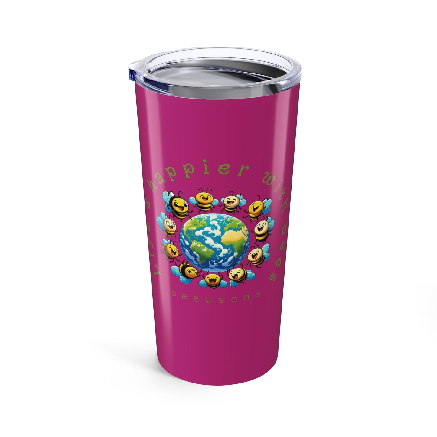 Life's happier with bees Tumbler 20oz from beeasone
