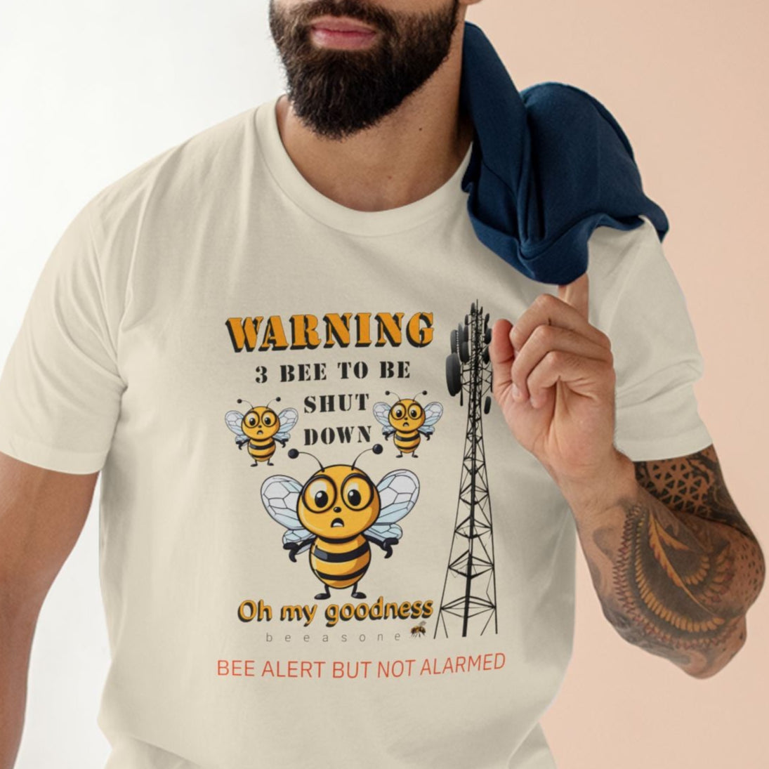 WARNING - 3 Bee to be shut down memento t-shirt men's shirt