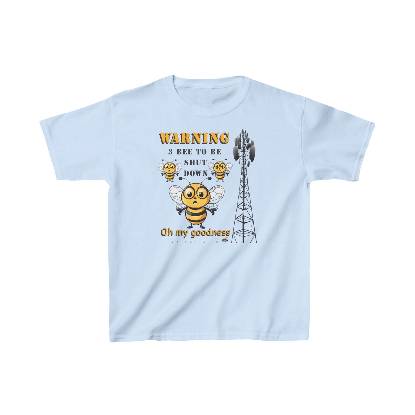 WARING - 3 Bee to be shut down beeasone Kids tee - Heavy Cotton™ Tee available in diff colors and sizes