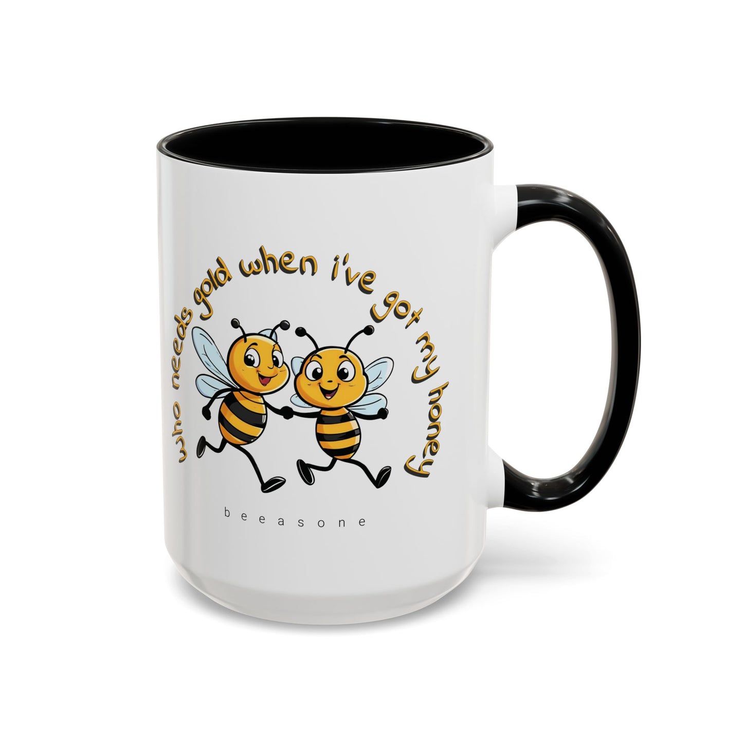 Running with your honey Gold beeasone Hot Chocolate or Coffee Mug 11oz (325mls) or 15oz (443mls)