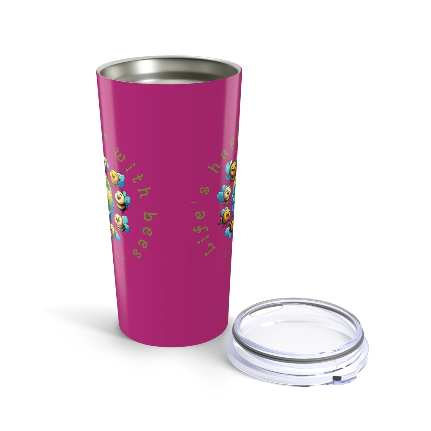 Life's happier with bees Tumbler 20oz from beeasone