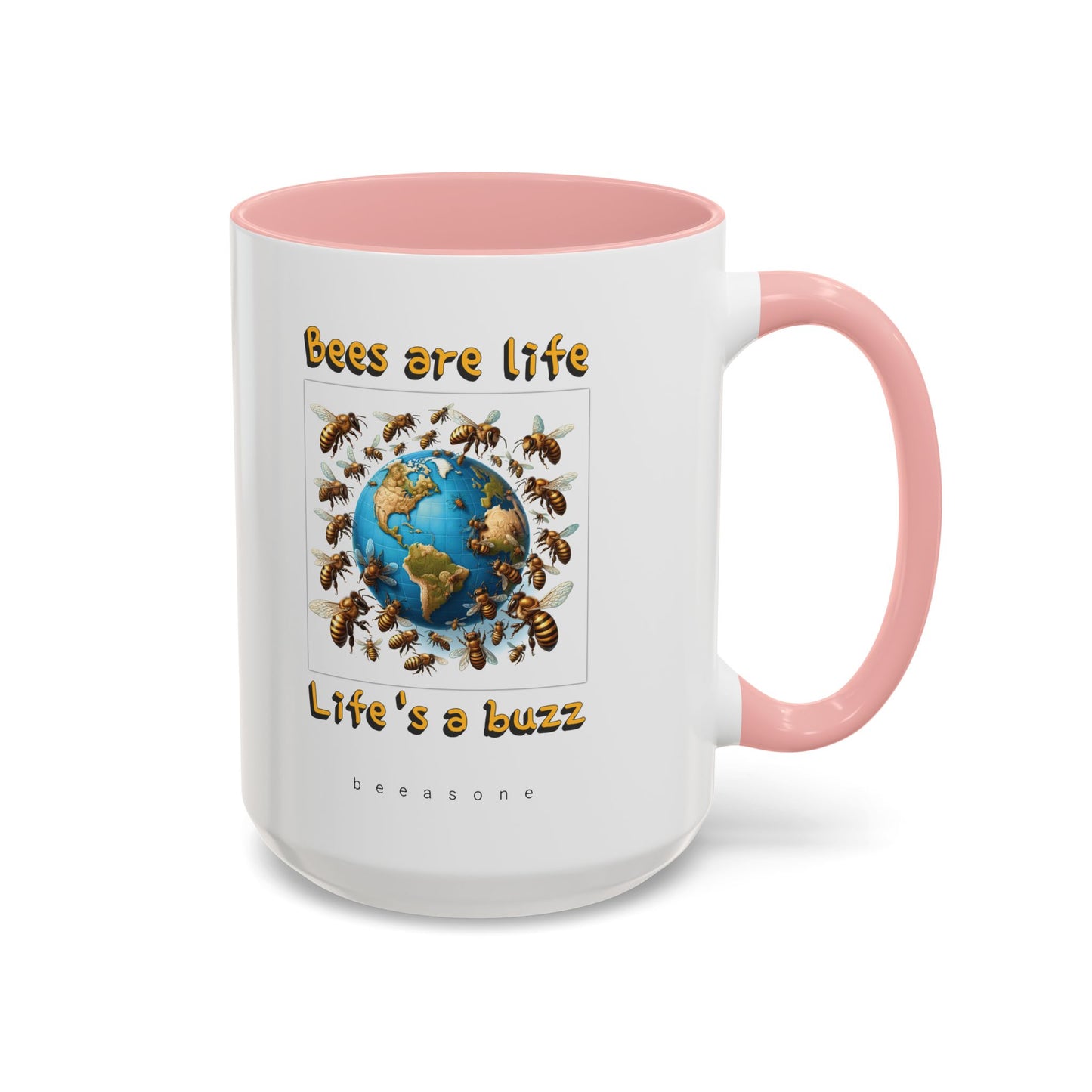 Bees are life beeasone Hot Chocolate or Coffee Mug 11oz (325mls) or 15oz (443mls)