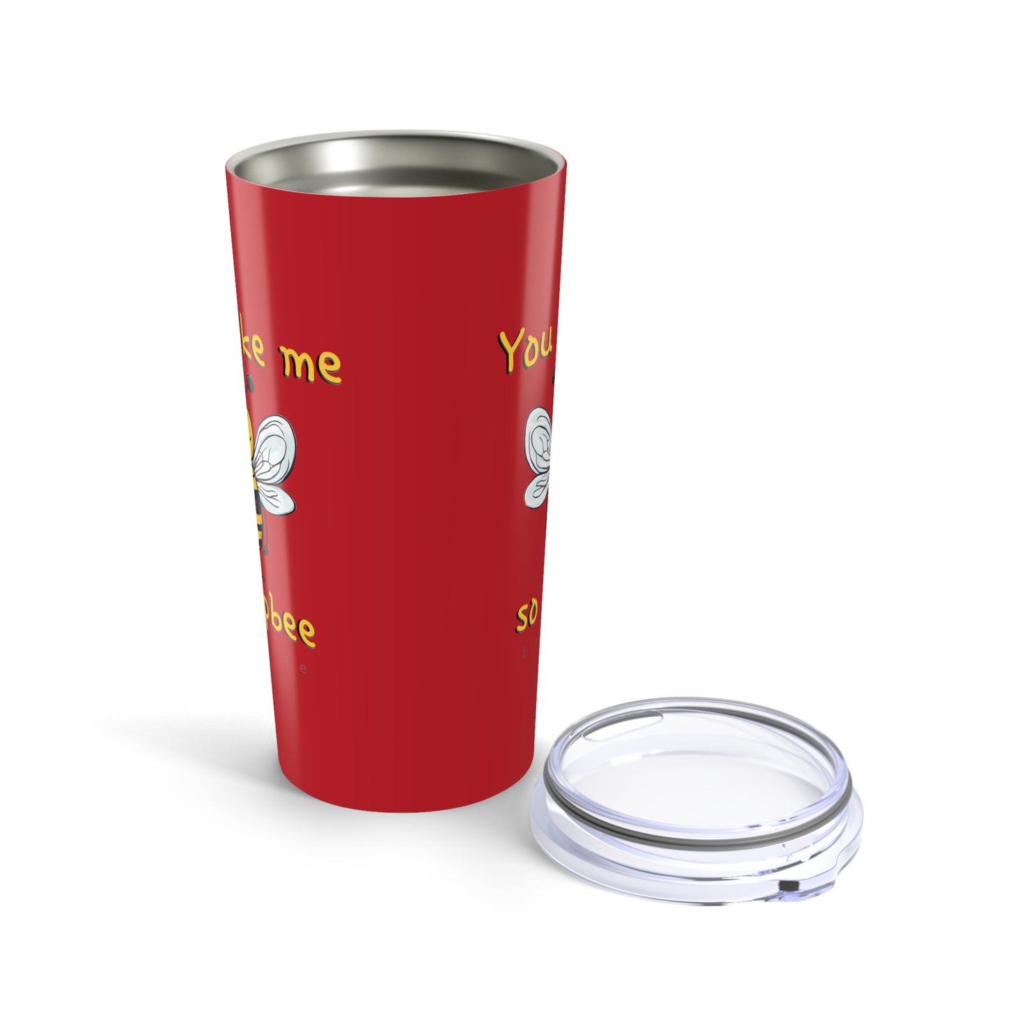 You make me so hapbee tumbler 20oz from beeasone. Standard 20oz size with double-wall insulation