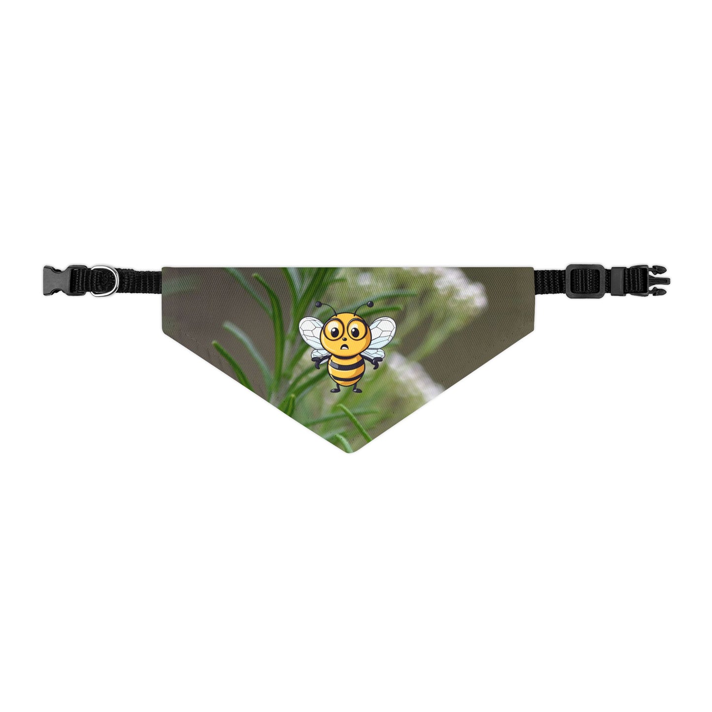 beeasone bee pet bandana collar supporting their best friend, the bees - includes adjustable buckle up black collar