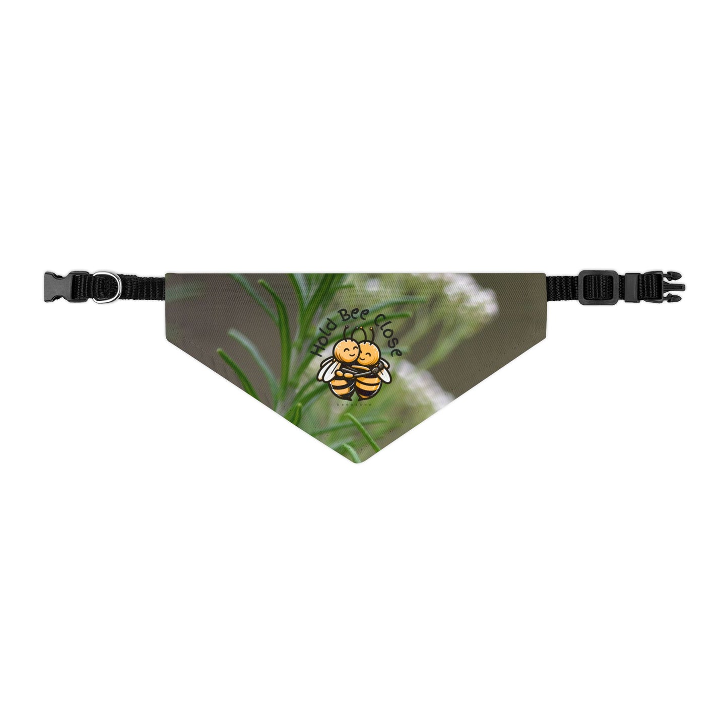 Hold bee close special couple's bandana collar for their fluffy bundle of joy (Includes adjustable buckle up black collar)