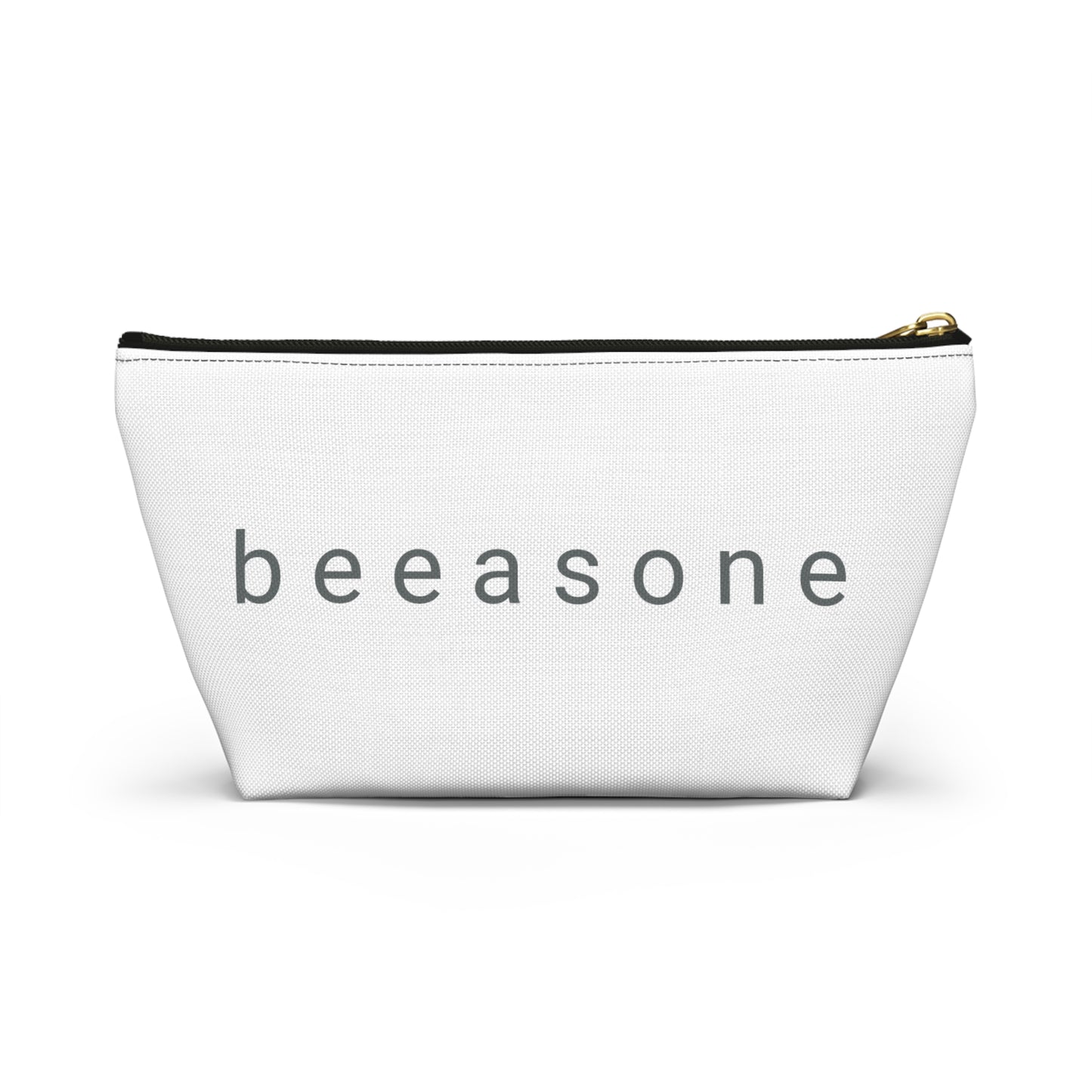 Life's happier with bees beeasone stylish white cosmetics pouch