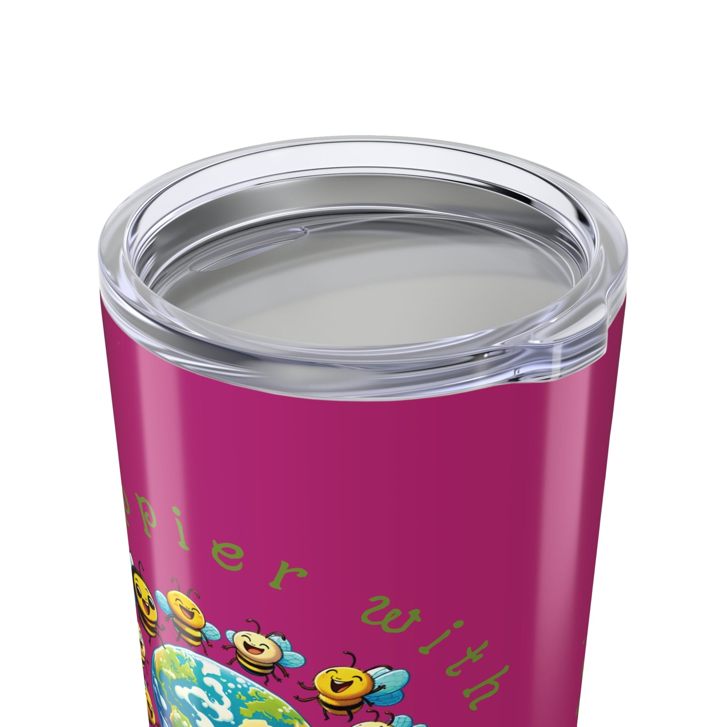 Life's happier with bees Tumbler 20oz from beeasone