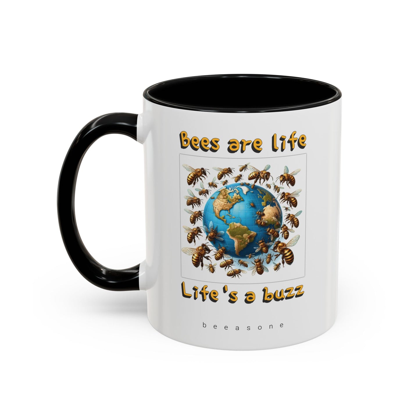 Bees are life beeasone Hot Chocolate or Coffee Mug 11oz (325mls) or 15oz (443mls)
