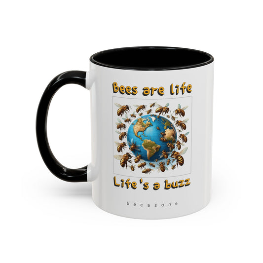Bees are life beeasone Hot Chocolate or Coffee Mug 11oz (325mls) or 15oz (443mls)
