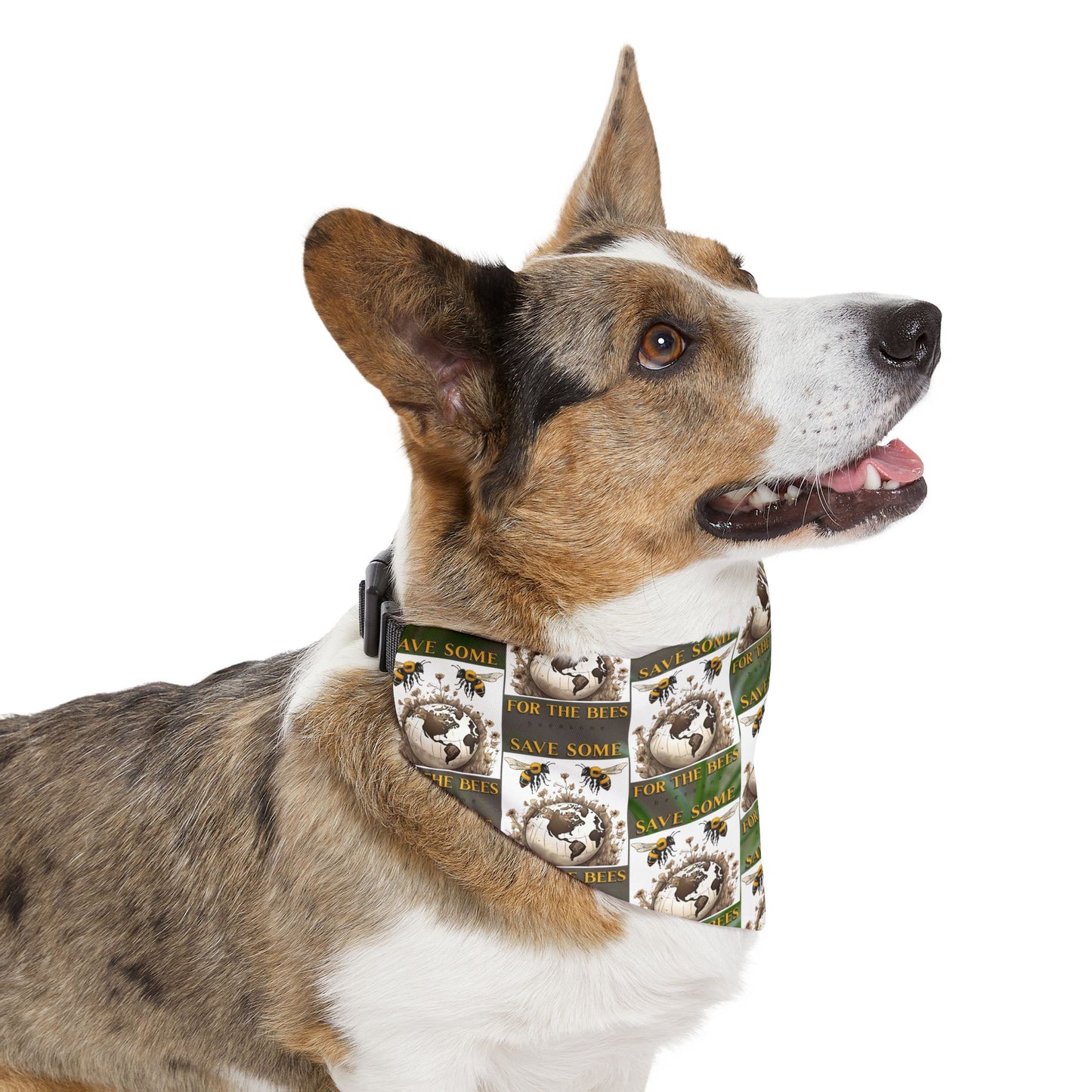 Sophisticated planet loving dog, cat, or ferret pet bandana collar - includes adjustable buckle up black collar