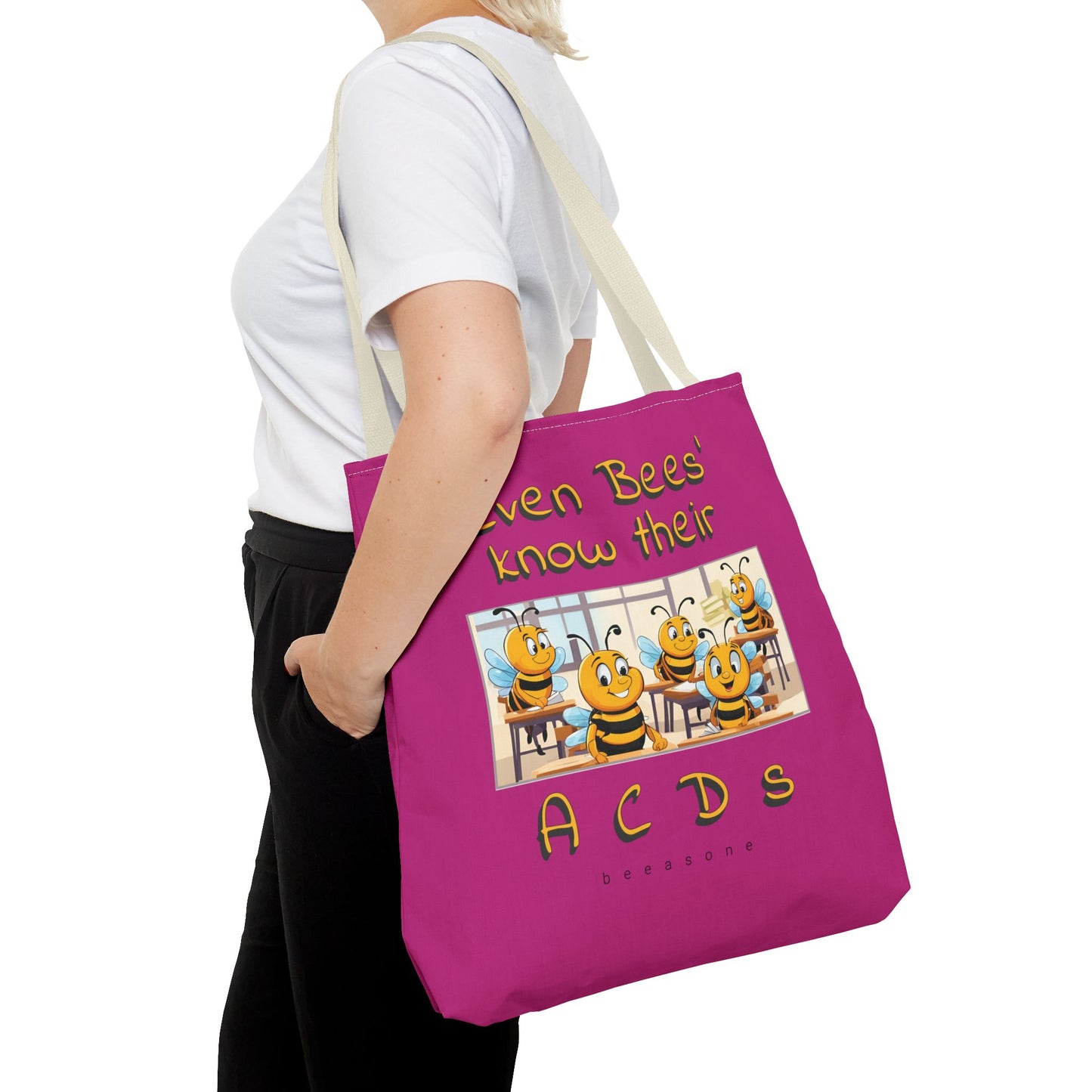 Even bees know their A C D s beeasone stylish pinke Tote Bag Special Spelling Bee Promotion