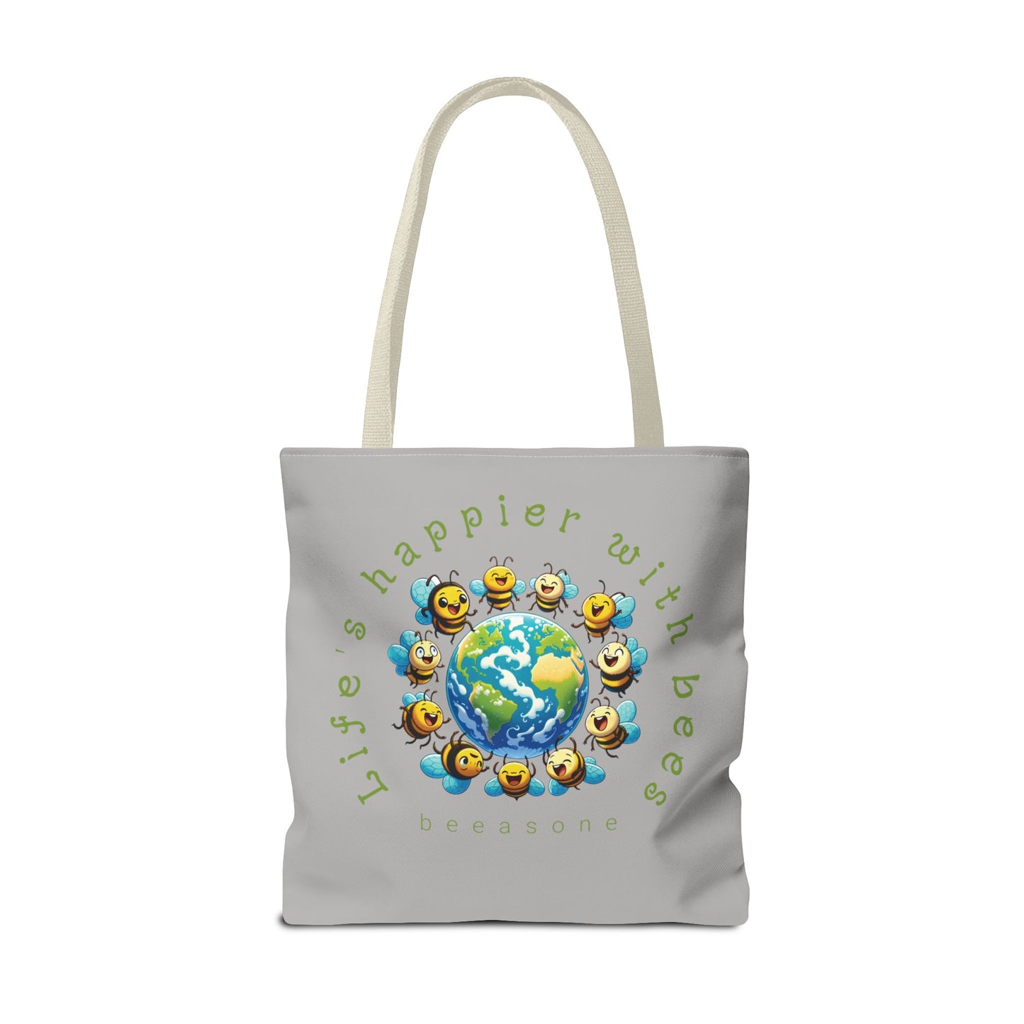 Life's happier with bees beeasone Tote Bag