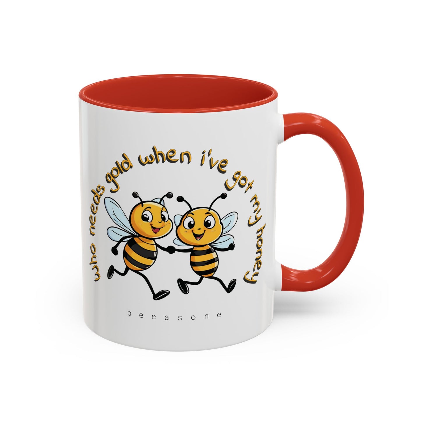 Running with your honey Gold beeasone Hot Chocolate or Coffee Mug 11oz (325mls) or 15oz (443mls)
