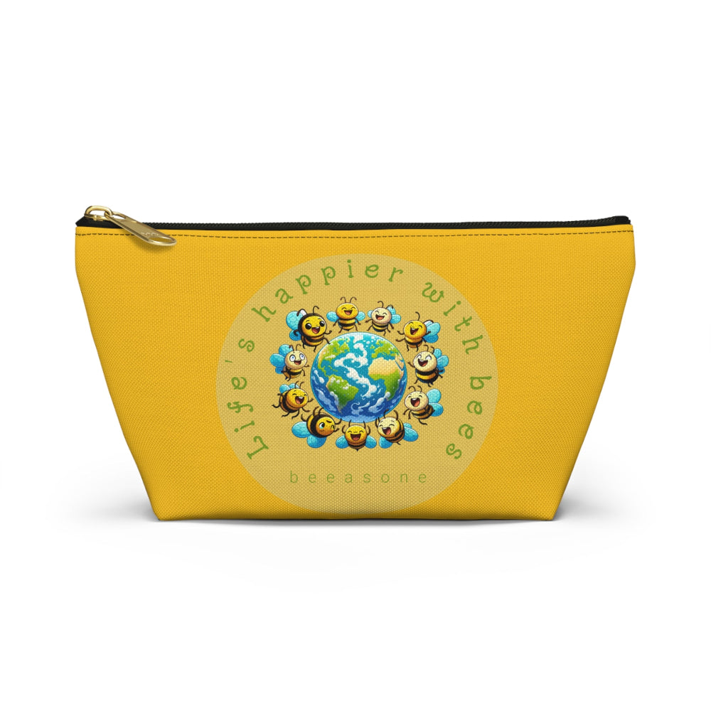 Life's happier with bees beeasone stylish cosmetics pouch