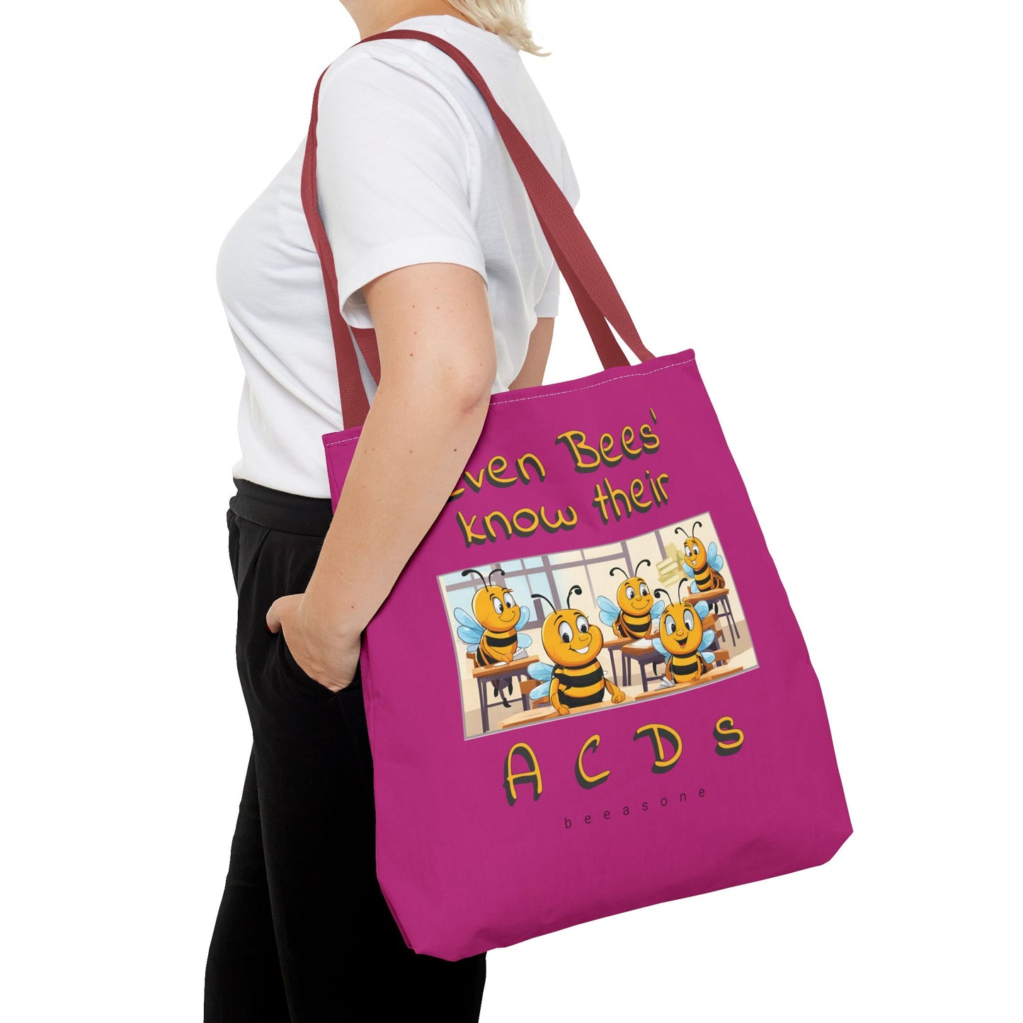 Even bees know their A C D s beeasone stylish pinke Tote Bag Special Spelling Bee Promotion