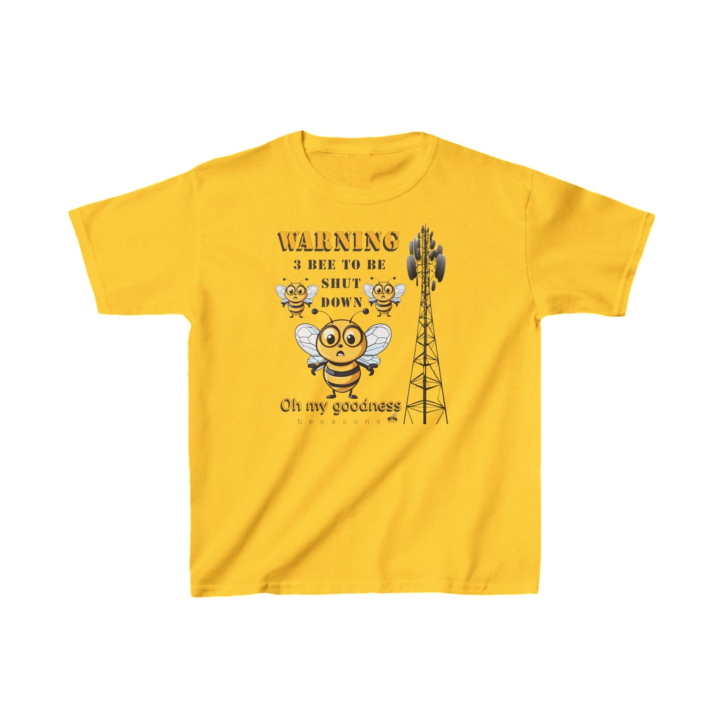 WARING - 3 Bee to be shut down beeasone Kids tee - Heavy Cotton™ Tee available in diff colors and sizes