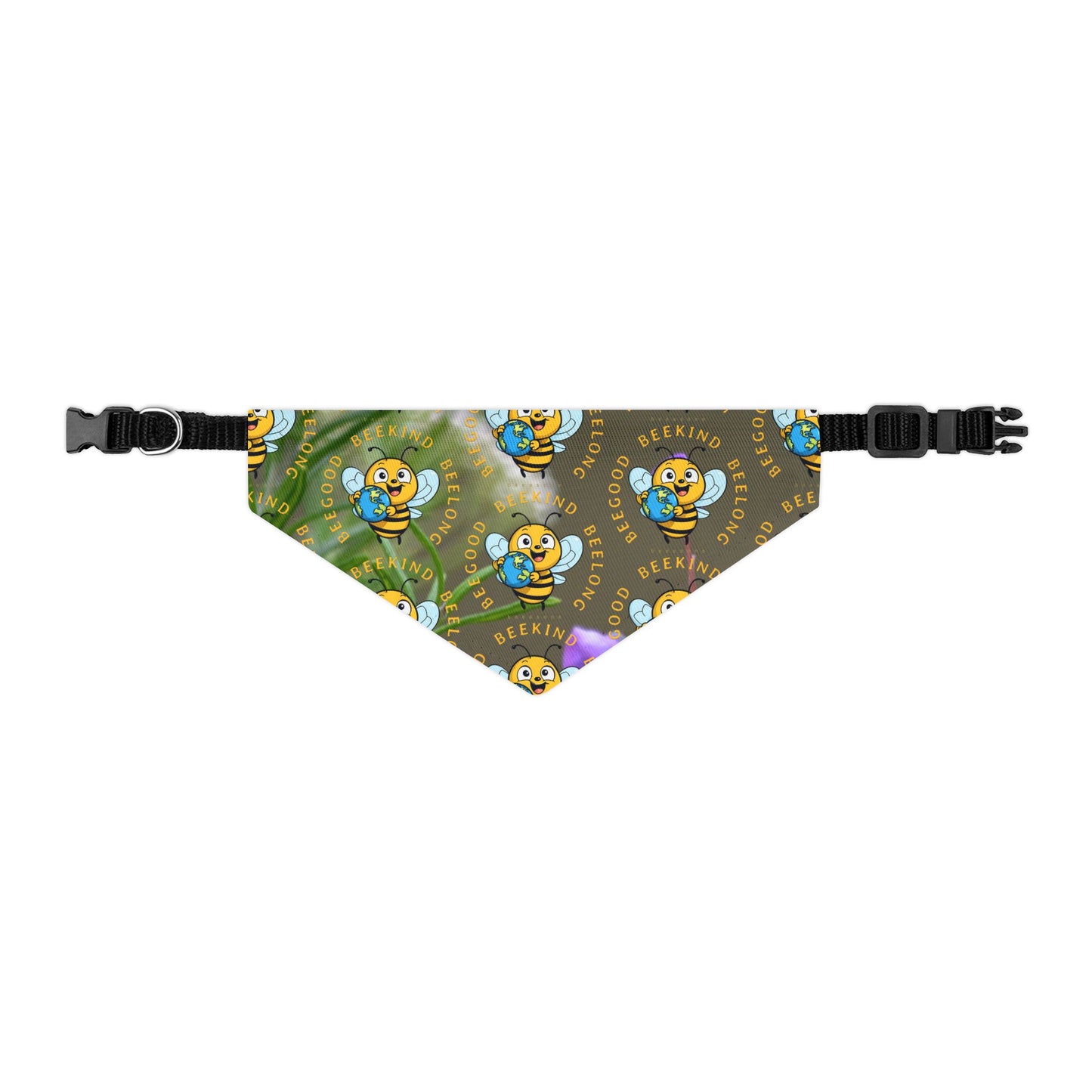 Beelong pet bandana collar - never let go with the included adjustable buckle up black collar