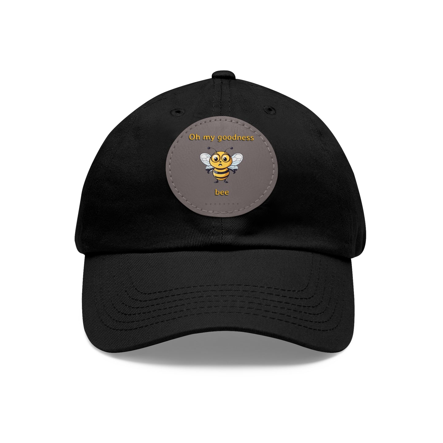 Oh my goodness bee beeasone Hat with round leather patch