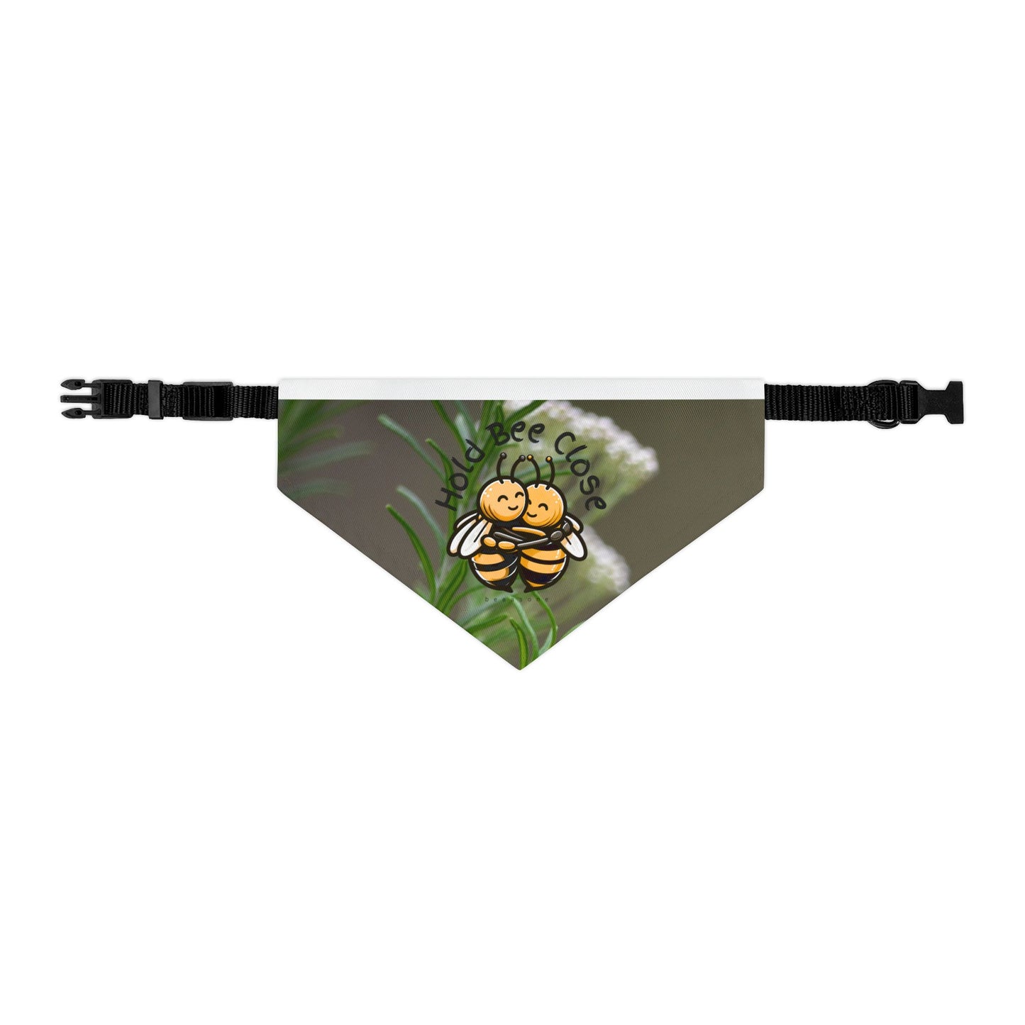 Hold bee close special couple's bandana collar for their fluffy bundle of joy (Includes adjustable buckle up black collar)