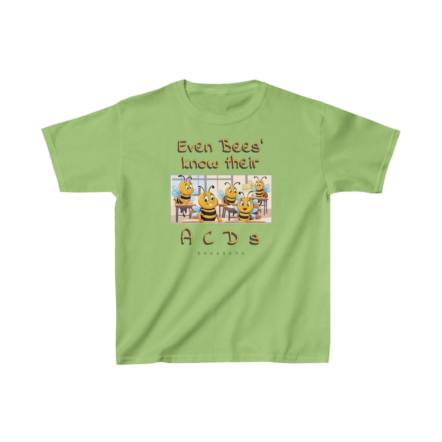 Even bees know their A C D s beeasone Kids tee - Heavy Cotton™ Tee available in 6 colors and diff sizes
