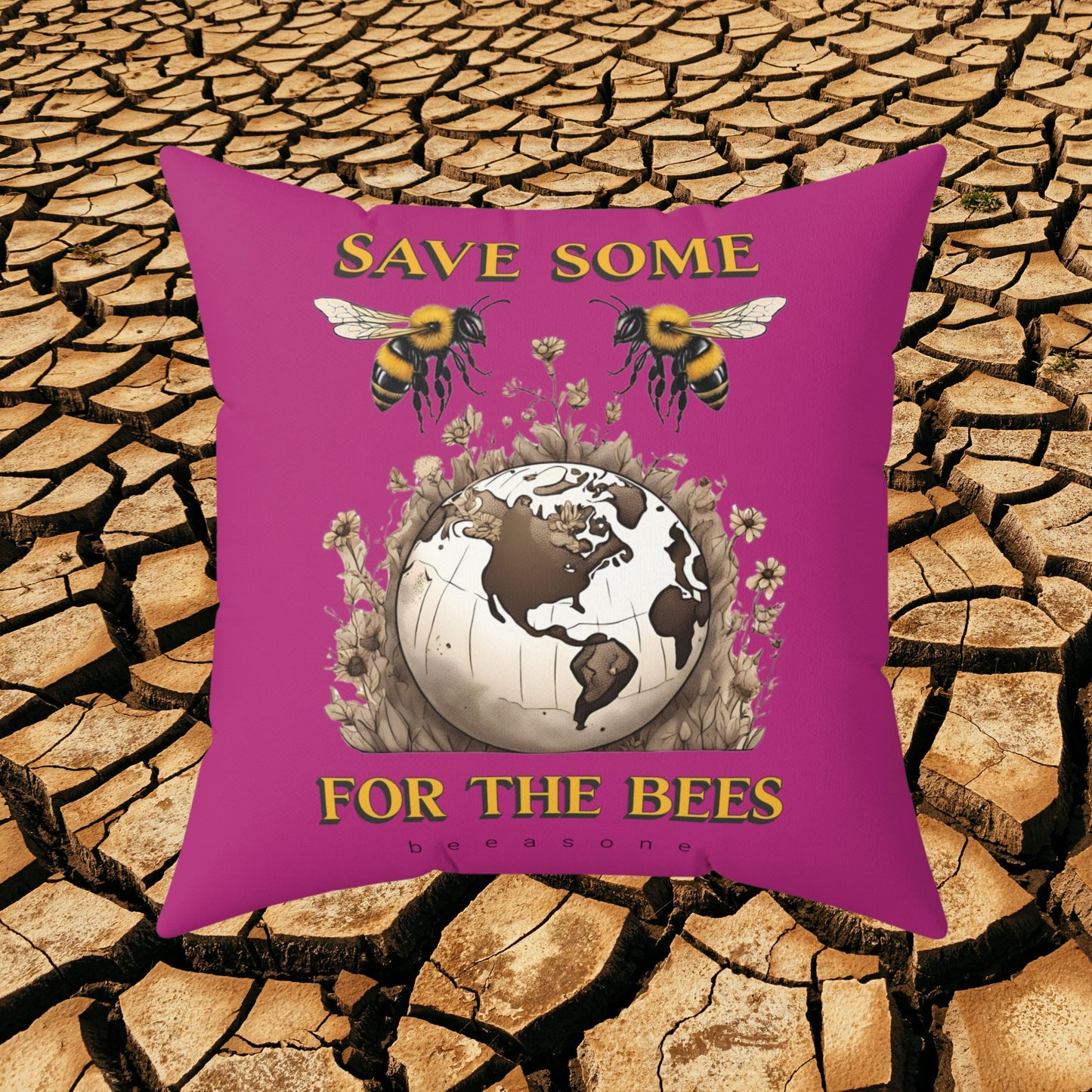 Save some for the bees beeasone square cushion / pillow